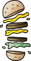 cartoon doodle burger vector