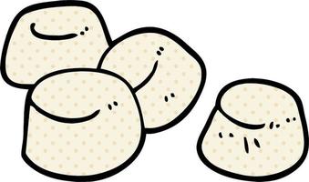 cartoon doodle tasty marshmallows vector