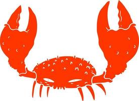 flat color style cartoon crab vector