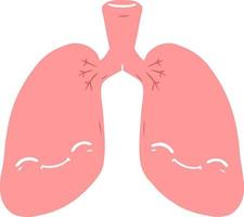flat color style cartoon lungs vector