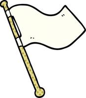 cartoon doodle white flag waving vector