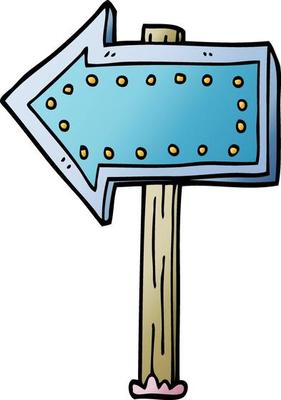 cartoon doodle light up arrow
