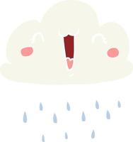 flat color style cartoon storm cloud vector