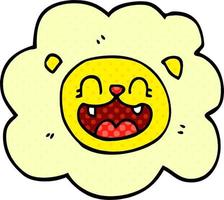 cartoon doodle happy lion vector