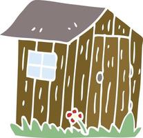 cartoon doodle wood shed vector