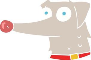 flat color illustration of dog with collar vector