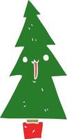 flat color style cartoon christmas tree vector