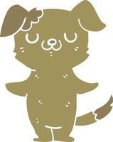 flat color style cartoon puppy vector