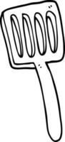 line drawing cartoon food spatula vector