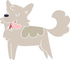 flat color style cartoon happy dog vector