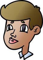 cartoon doodle of a boy face vector