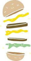 cartoon doodle burger vector