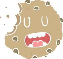 flat color style cartoon cookie vector