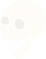 flat color style cartoon spooky skull vector