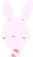 cute flat color style cartoon rabbit vector