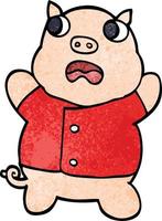 cartoon doodle funny pig vector