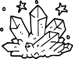 line drawing cartoon magical crystal vector