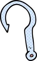 cartoon doodle fish hook vector