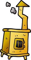 cartoon doodle old wood burner vector