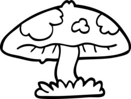 line drawing cartoon mushroom vector