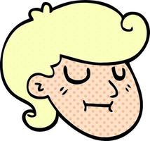 cartoon doodle happy blond boy vector