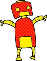 cartoon doodle robot dancing vector