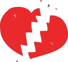 flat color style cartoon broken heart vector