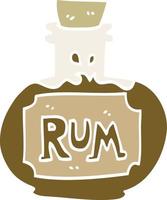 cartoon doodle old bottle of rum vector