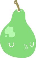 flat color style cartoon pear vector