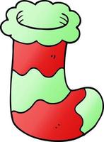 cartoon doodle christmas stocking vector