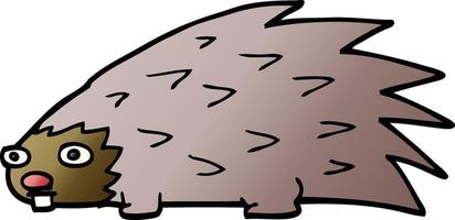 cartoon doodle spiky hedgehog vector