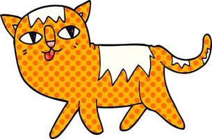 cartoon doodle funny cat vector