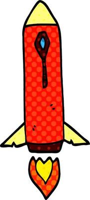 cartoon doodle space rocket