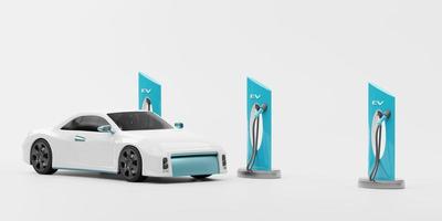 Electric vehicle EV car with Energy Station Charging 3D Rendering photo