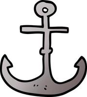 cartoon doodle ship anchor vector