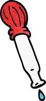 cartoon doodle dripping pipette vector