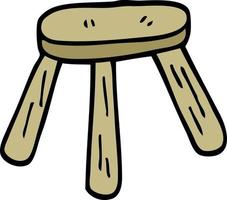 cartoon doodle of a wooden stool vector