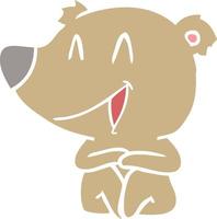 dibujos animados de estilo de color plano de oso riendo vector