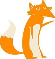 flat color style cartoon fox vector