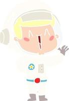 singing flat color style cartoon astronaut vector