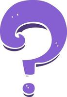 flat color style cartoon question mark vector