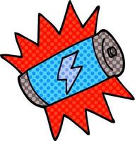 cartoon doodle fully charged battery vector