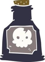 cartoon doodle poison in a bottle vector