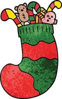 cartoon doodle christmas stocking vector