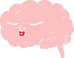 flat color style cartoon brain vector