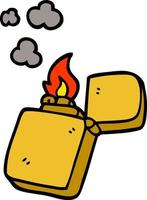 cartoon doodle gold lighter vector