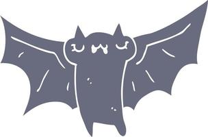 cute flat color style cartoon halloween bat vector