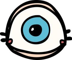 cartoon doodle blue eye vector