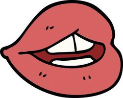 cartoon doodle pink lips vector