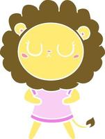 flat color style cartoon lion vector